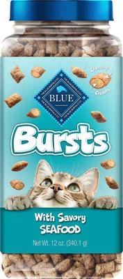 Show full view: Blue Buffalo Wilderness Salmon Recipe Grain-Free Dry Cat Food, 11-lb bag + Blue Buffalo Bursts with Savory Seafood Cat Treats, 12-oz tub slide 5 of 8