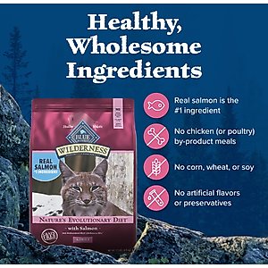 Blue Buffalo Wilderness Salmon Recipe Grain-Free Dry Cat Food, 11-lb bag
