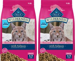 Blue Buffalo Wilderness Salmon Recipe Grain-Free Dry Cat Food, 22-lb bundle