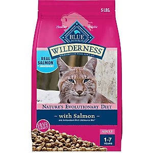Blue Buffalo Wilderness Salmon Recipe Grain-Free Dry Cat Food, 5-lb bag