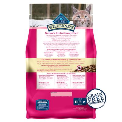 Show full view: Blue Buffalo Wilderness Salmon Recipe Grain-Free Dry Cat Food, 5-lb bag slide 3 of 12