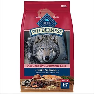 Blue Buffalo Wilderness Salmon Recipe High-Protein Adult Dry Dog Food, 13-lb bag
