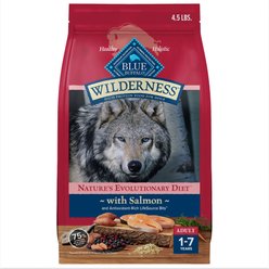 Blue Buffalo Wilderness Salmon Recipe High-Protein Adult Dry Dog Food, 4.5-lb bag
