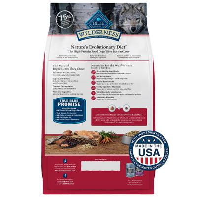 Show full view: Blue Buffalo Wilderness Salmon Recipe High-Protein Adult Dry Dog Food, 4.5-lb bag slide 3 of 12