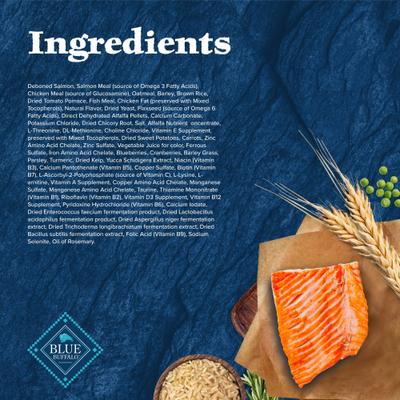 Show full view: Blue Buffalo Wilderness Salmon Recipe High-Protein Adult Dry Dog Food, 4.5-lb bag slide 6 of 12