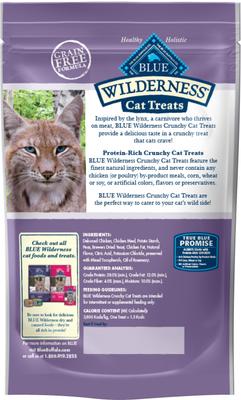 Show full view: Blue Buffalo Wilderness Tasty Chicken Flavor Grain-Free Crunchy Cat Treats, 8-oz bundle  slide 3 of 8