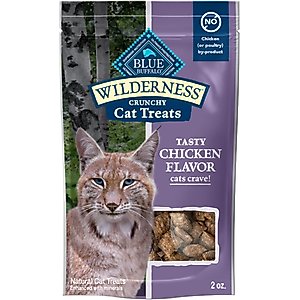 Blue Buffalo Wilderness Tasty Chicken Flavor Grain-Free Crunchy Cat Treats, 2-oz bag