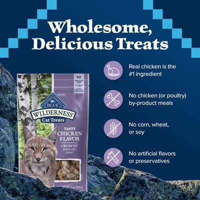 Show full view: Blue Buffalo Wilderness Tasty Chicken Flavor Grain-Free Crunchy Cat Treats, 2-oz bag slide 8 of 12