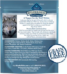 Blue Buffalo Wilderness Trail Toppers Wild Cuts Chunky Chicken Bites in Hearty Gravy Grain-Free Dog Food Topper, 3-oz, case of 24 slide 2 of 8