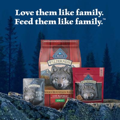Show full view: Blue Buffalo Wilderness Trail Toppers Wild Cuts Chunky Chicken Bites in Hearty Gravy Grain-Free Dog Food Topper, 3-oz, case of 24 slide 8 of 11