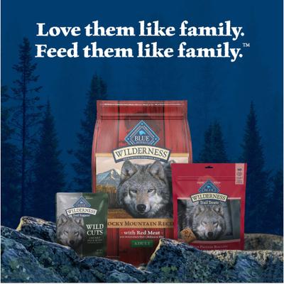 Show full view: Blue Buffalo Wilderness Trail Toppers Wild Cuts Chunky Duck Bites in Hearty Gravy Grain-Free Dog Food Topper, 3-oz, case of 24 slide 9 of 12