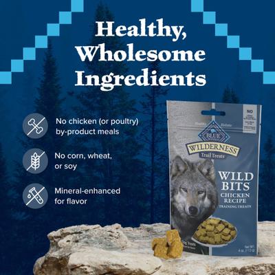 Show full view: Blue Buffalo Wilderness Trail Treats Chicken Wild Bits Grain-Free Training Dog Treats, 10-oz bag slide 8 of 12