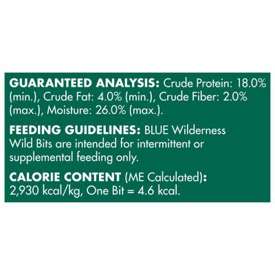 Show full view: Blue Buffalo Wilderness Trail Treats Duck Wild Bits Grain-Free Training Dog Treats, 4-oz bag, bundle of 2 slide 9 of 12