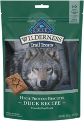 Blue Buffalo Wilderness Trail Treats Grain-Free Duck Biscuits Dog Treats, 10-oz bag