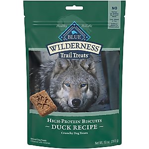 Blue Buffalo Wilderness Trail Treats Grain-Free Duck Biscuits Dog Treats, 10-oz bag