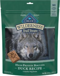 Blue Buffalo Wilderness Trail Treats Grain-Free Duck Biscuits Dog Treats, 24-oz bag