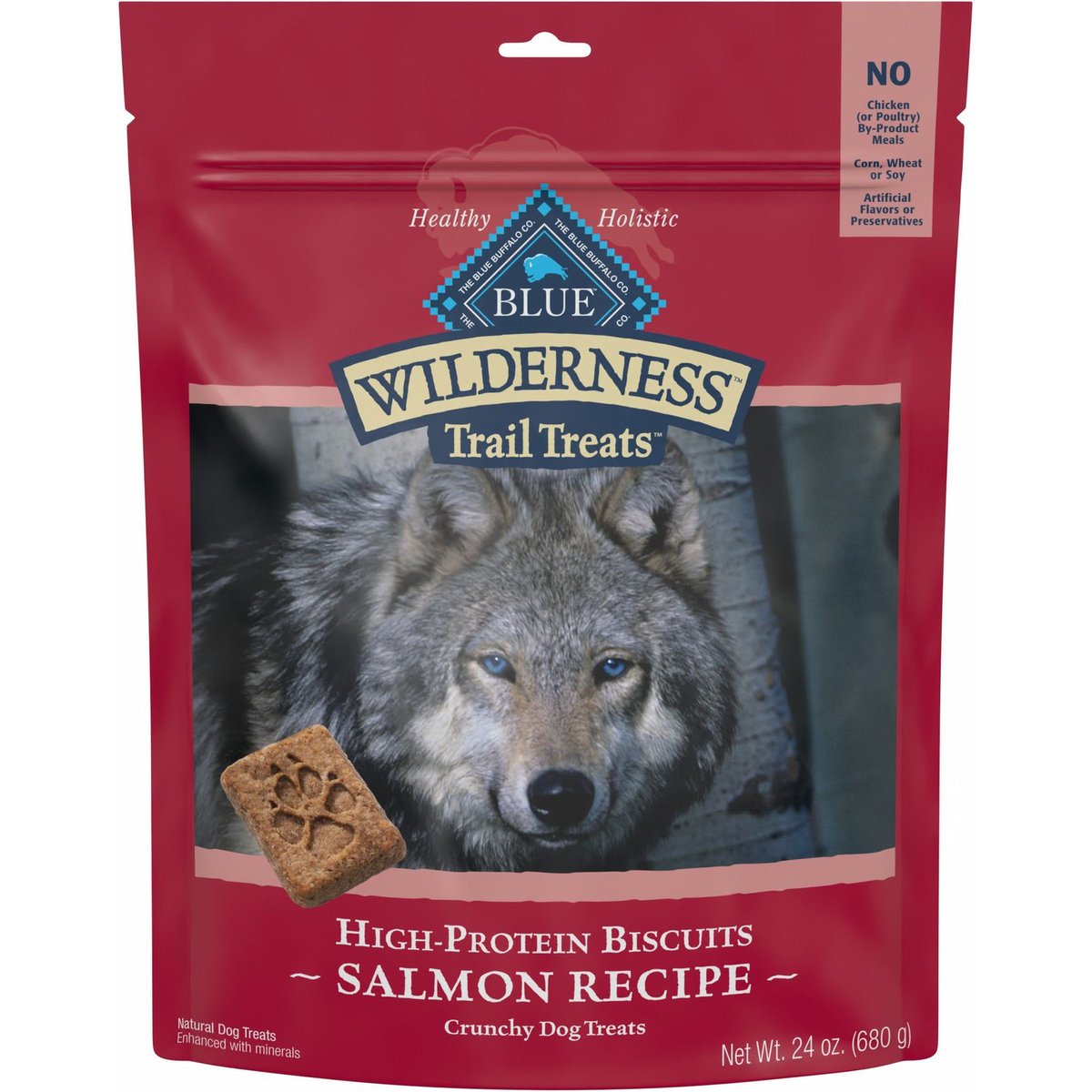 Blue Buffalo Wilderness Trail Treats Grain-Free Salmon Biscuits Dog Treats, 48-oz bundle