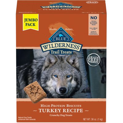 Blue Buffalo Blue Buffalo Wilderness Trail Treats Grain-Free Turkey Biscuits Dog Treats, 36-oz box