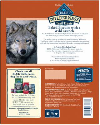 Show full view: Blue Buffalo Wilderness Trail Treats Grain-Free Turkey Biscuits Dog Treats, 36-oz box slide 3 of 10