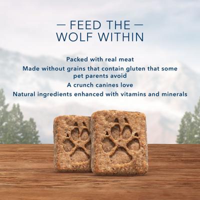 Show full view: Blue Buffalo Wilderness Trail Treats Grain-Free Variety Pack Crunchy Dog Treats Biscuits, 10-oz bag, 3 count slide 4 of 9