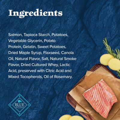 Show full view: Blue Buffalo Wilderness Trail Treats Wild Bits Salmon Recipe Grain-Free Dog Training Treats, 4-oz bag slide 6 of 12