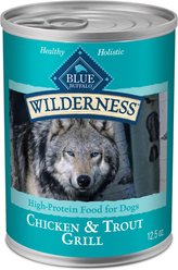 Blue Buffalo Wilderness Trout & Chicken Grill Grain-Free Canned Dog Food, 12.5-oz, case of 12
