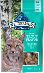 Blue Buffalo Wilderness Trout Formula Crunchy Grain-Free Cat Treats, 4-oz bundle 