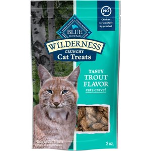 Blue Buffalo Wilderness Trout Formula Crunchy Grain-Free Cat Treats, 2-oz bag