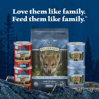 Show full view: Blue Buffalo Wilderness Turkey & Chicken Grill Grain-Free Puppy Canned Dog Food, 12.5-oz, case of 12 slide 10 of 12