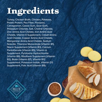 Show full view: Blue Buffalo Wilderness Turkey & Chicken Grill Grain-Free Senior Canned Dog Food, 12.5-oz, case of 12 slide 6 of 12