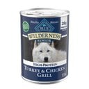Blue Buffalo Wilderness Turkey & Chicken Grill Grain-Free Senior Canned Dog Food, 12.5-oz can, case of 12