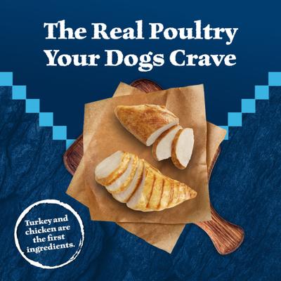 Show full view: Blue Buffalo Wilderness Turkey & Chicken Grill with Oats & Barley Adult Wet Dog Food, 12.5-oz can, case of 12 slide 4 of 11