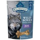 Blue Buffalo Wilderness Wild Bones Grain-Free Mini Dental Dog Treats, 10-oz bag, count varies