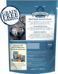 Blue Buffalo Wilderness Wild Bones Grain-Free Mini Dental Dog Treats, 10-oz bag, count varies slide 2 of 9