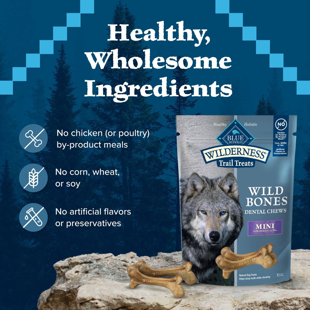 Blue Buffalo Wilderness Wild Chews King Size Beef Tendons Dog Treats