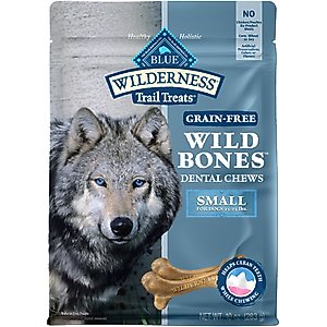 Blue Buffalo Wilderness Wild Bones Grain-Free Small Dental Dog Treats, 10-oz bag, count varies