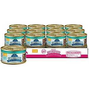 Blue Buffalo Wilderness Wild Delights Flaked Chicken & Trout in Tasty Gravy for Kittens Grain-Free Canned Cat Food, 3-oz, case of 24