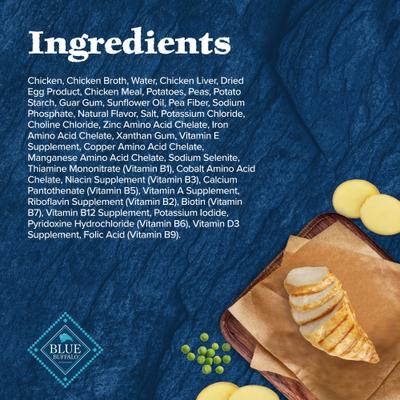 Show full view: Blue Buffalo Wilderness Wolf Creek Stew Chunky Chicken Stew Grain-Free Adult Canned Dog Food, 12.5-oz, case of 12 slide 6 of 11