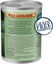 Blue Buffalo Wilderness Wolf Creek Stew Hearty Duck Stew Grain-Free Adult Canned Dog Food, 12.5-oz, case of 12 slide 2 of 9