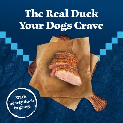 Show full view: Blue Buffalo Wilderness Wolf Creek Stew Hearty Duck Stew Grain-Free Adult Canned Dog Food, 12.5-oz, case of 12 slide 4 of 12