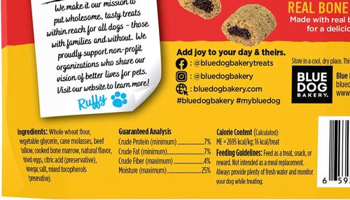 Show full view: Blue Dog Bakery Marrow Bakes Beef Flavor Dog Treats, 12-oz bag slide 5 of 6