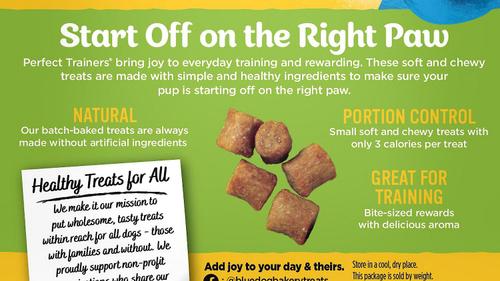 Show full view: Blue Dog Bakery Perfect Trainers Chicken & Cheese Dog Treats, 6-oz bag, bundle of 2 slide 9 of 10