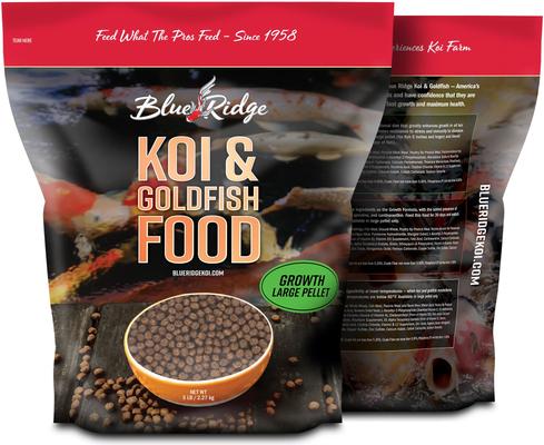 Show full view: Blue Ridge Koi & Goldfish Large Pellet Growth Formula Koi & Goldfish Food, 5-lb bag slide 3 of 9