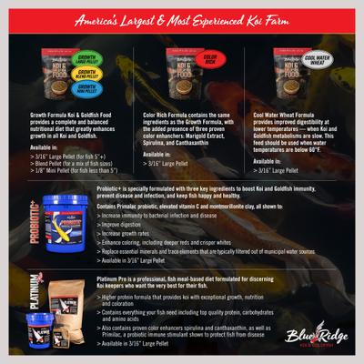 Show full view: Blue Ridge Koi & Goldfish Mini Pellet Growth Formula Koi & Goldfish Food, 25-lb bag slide 5 of 9
