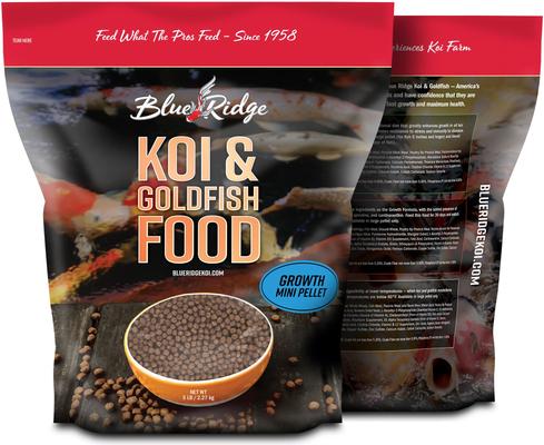 Show full view: Blue Ridge Koi & Goldfish Mini Pellet Growth Formula Koi & Goldfish Food, 5-lb bag slide 3 of 10