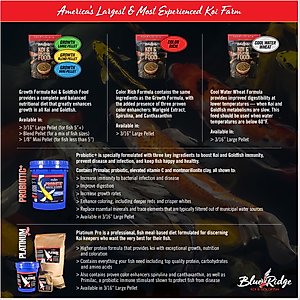 Blue Ridge Koi & Goldfish Platinum Pro Formula Koi & Goldfish Food, 4.5-lb bottle