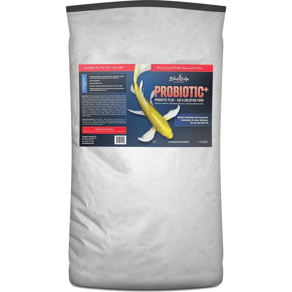Blue Ridge Koi & Goldfish Probiotic Plus Formula Koi & Goldfish Food, 25-lb bag