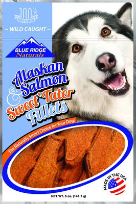 Show full view: Blue Ridge Naturals Alaskan Salmon & Sweet Tater Fillets Dog Treats, 5-oz bag slide 1 of 8
