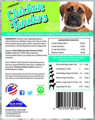 Show full view: Blue Ridge Naturals Chicken Tenders Dehydrated Dog Treats, 12-oz bag slide 3 of 8