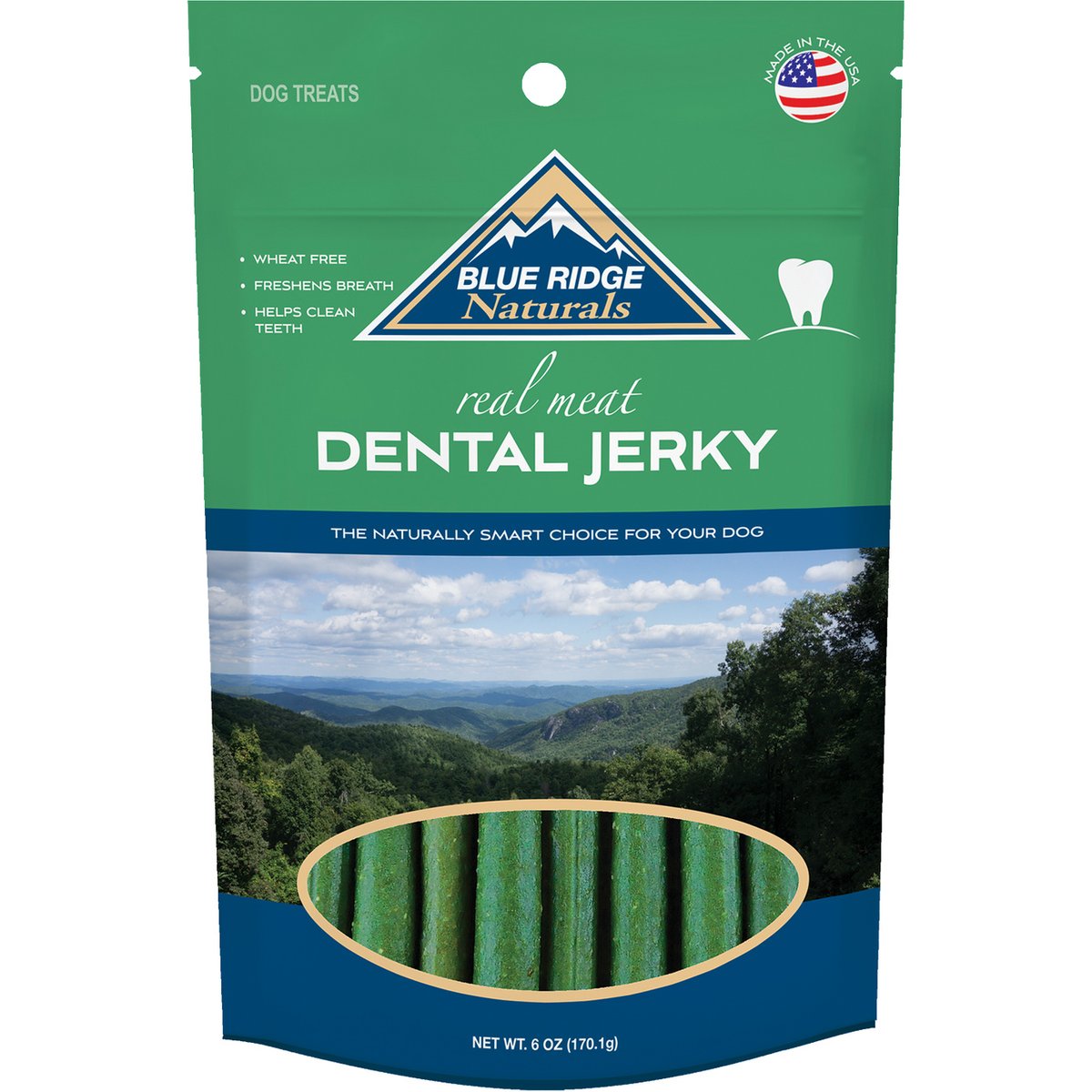 Blue Ridge Naturals Dental Jerky Dog Treats, 6-oz bag